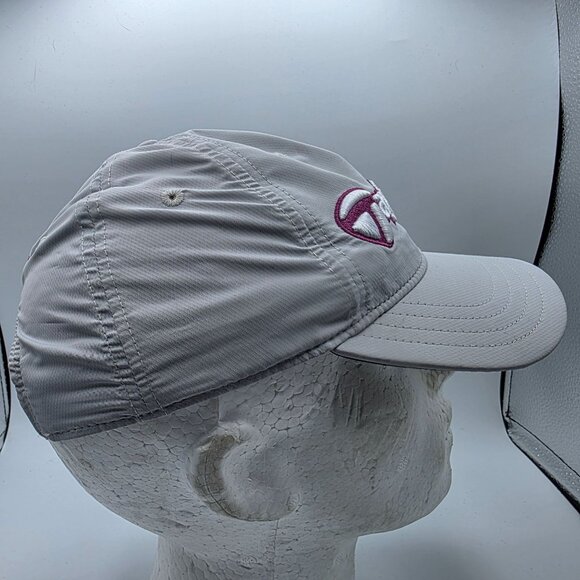 TaylorMade Womens Adjustable Gray Hat Embroidered Logo Floral Accent Golf Casual - Picture 4 of 9